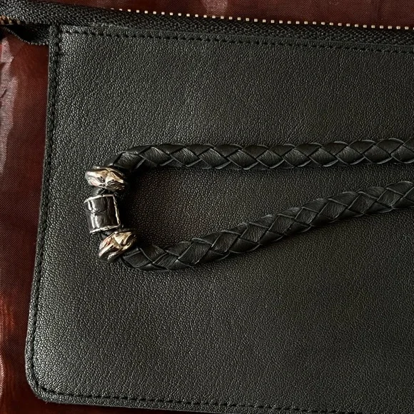 Black Crocodile Leather Wristlet - Picture 4 of 8